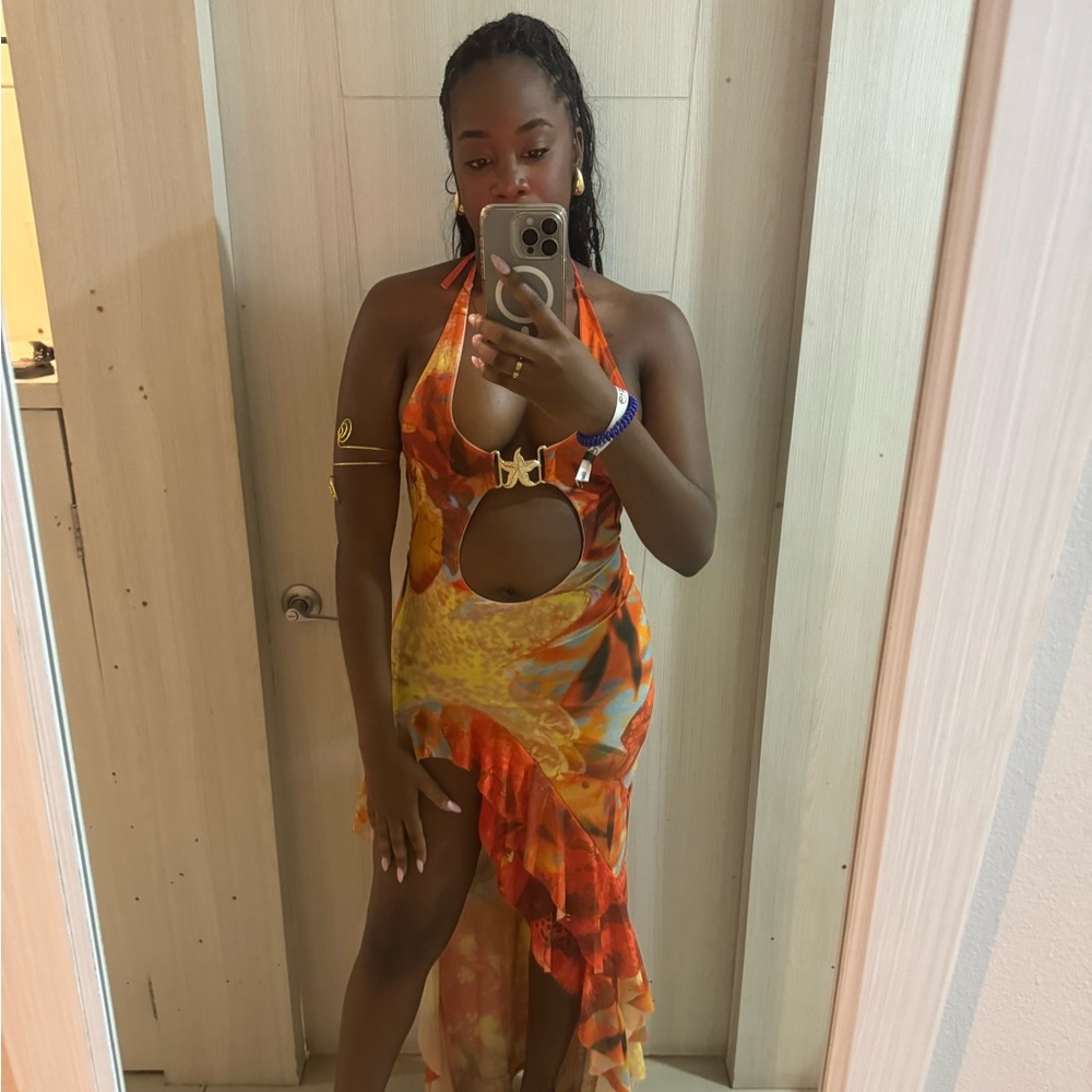 Murci dress deep V multicolor